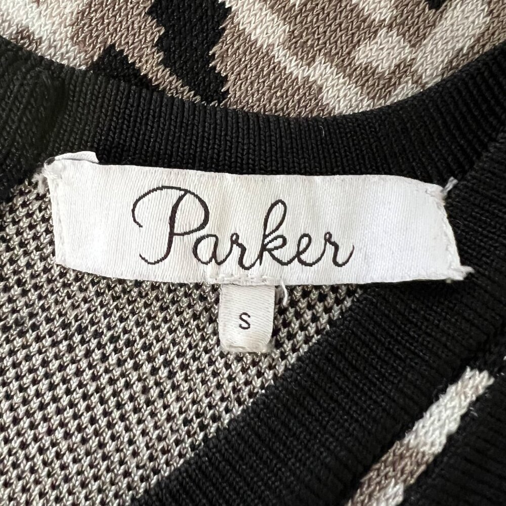 Parker Womens Hartley Knit Mini Dress Taupe Animal Print Long Sleeves size S - Picture 11 of 14
